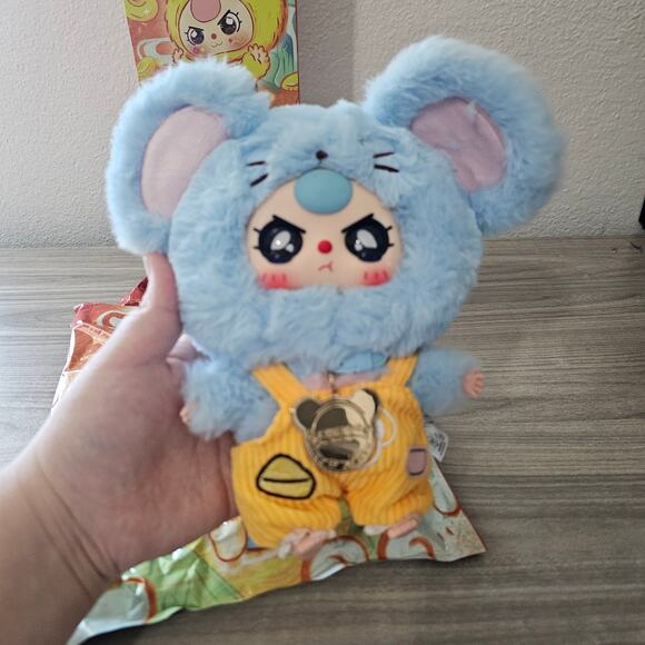 Baby Three Zodiac V2 CONFIRMED BOX SPEACIAL EYES Mouse Blue Plush Pendent - Picture 4 of 11